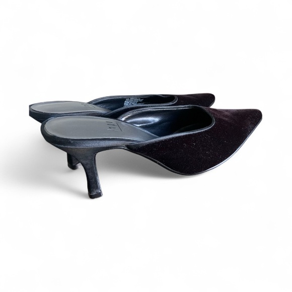 Luxe Black Sloan suede Velvet Mules - 6 - Picture 5 of 8